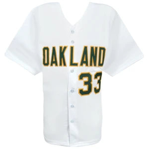 Oakland Athletics Jose Canseco Autographed Custom White Jersey w/ "40-40" Inscription - Schwartz Sports COA