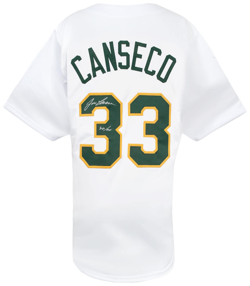 Oakland Athletics Jose Canseco Signed White Custom Jersey w/40-40 - Schwartz