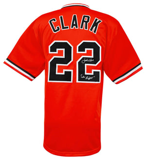 Jack Clark Signed Orange Throwback Custom Baseball Jersey w/Ripper