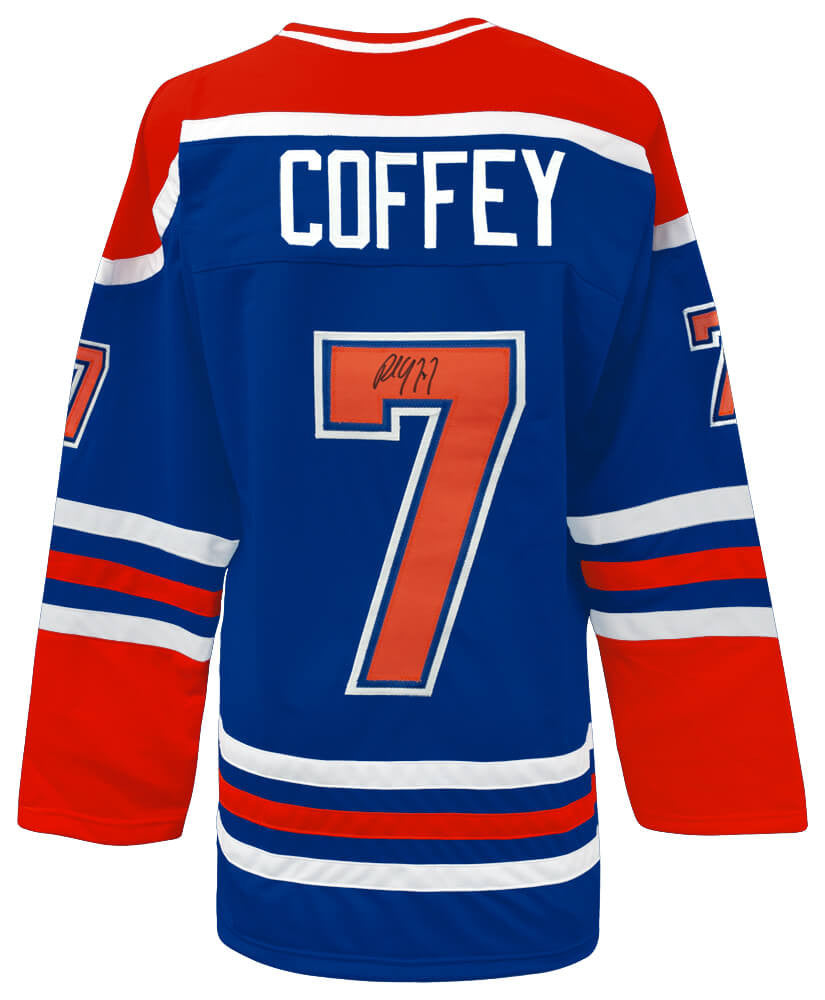 Paul Coffey Signed Edmonton Oilers Blue Custom Hockey Jersey – Schwartz Authenticated