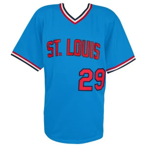 St. Louis Cardinals Vince Coleman Autographed Custom Blue Throwback Jersey - Schwartz Sports COA
