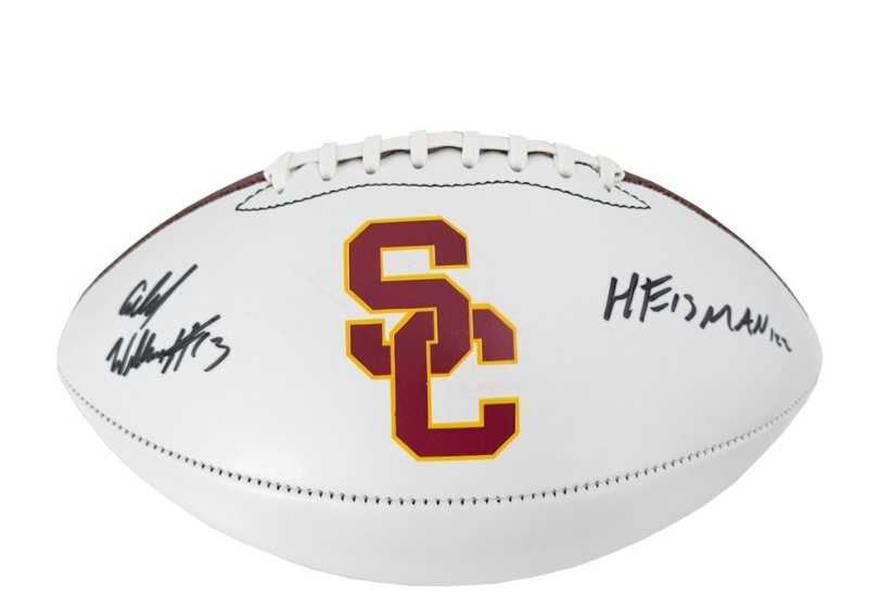 Caleb Williams Heisman 22 Autographed USC Trojans White Panel Football - Fanatics