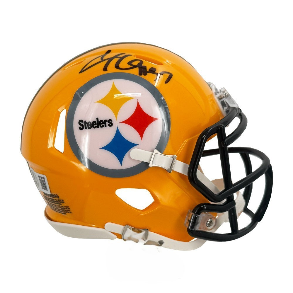 Cam Heyward Autographed Steelers Yellow Throwback Mini Helmet BAS Authenticated