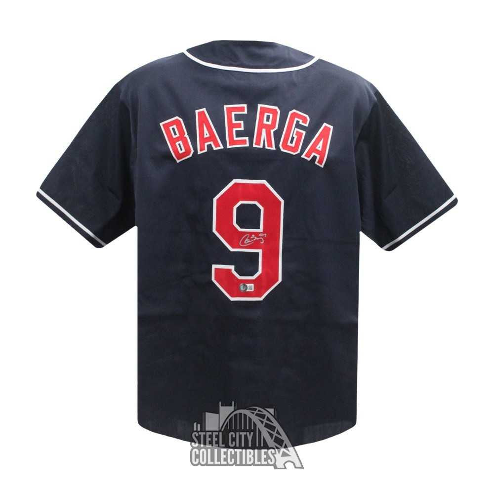 Carlos Baegra Autographed Cleveland Custom Navy Baseball Jersey - BAS