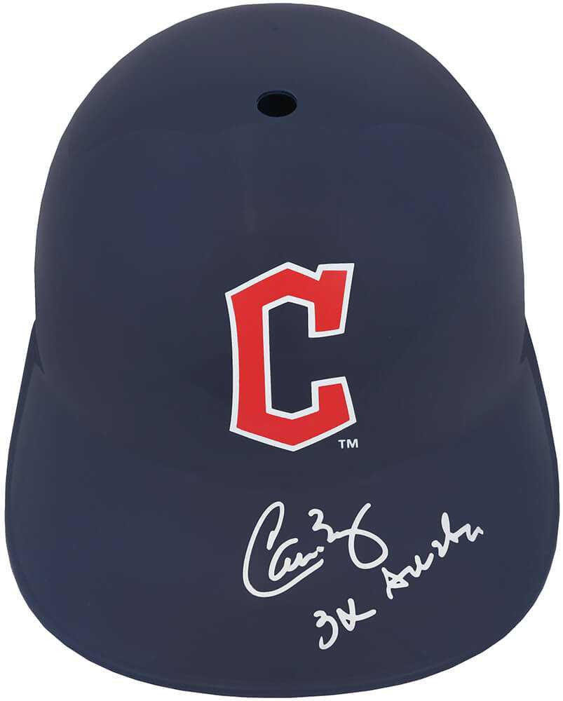 Carlos Baerga Signed Cleveland Guardians Souvenir Replica Batting Helmet w/3x All Star - Schwartz Authenticated