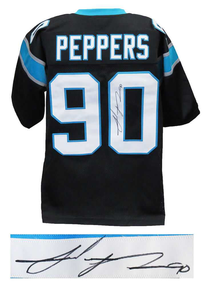 Carolina Panthers Julius Peppers Signed Black Jersey - Schwartz Authenticated