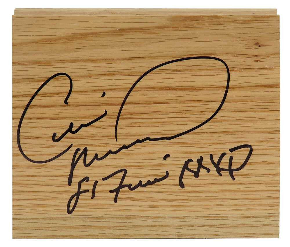 Cedric Maxwell Signed 5x6 Floor Piece w/81 Finals MVP - Schwartz Authentic