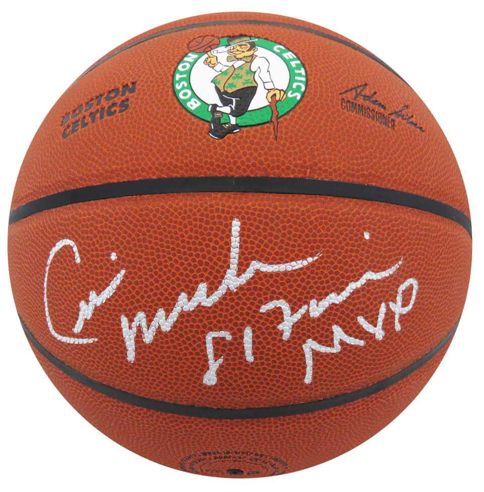 Cedric Maxwell Signed Wilson Boston Celtics Logo NBA Basketball w/81 Finals MVP - Schwartz Authenticated