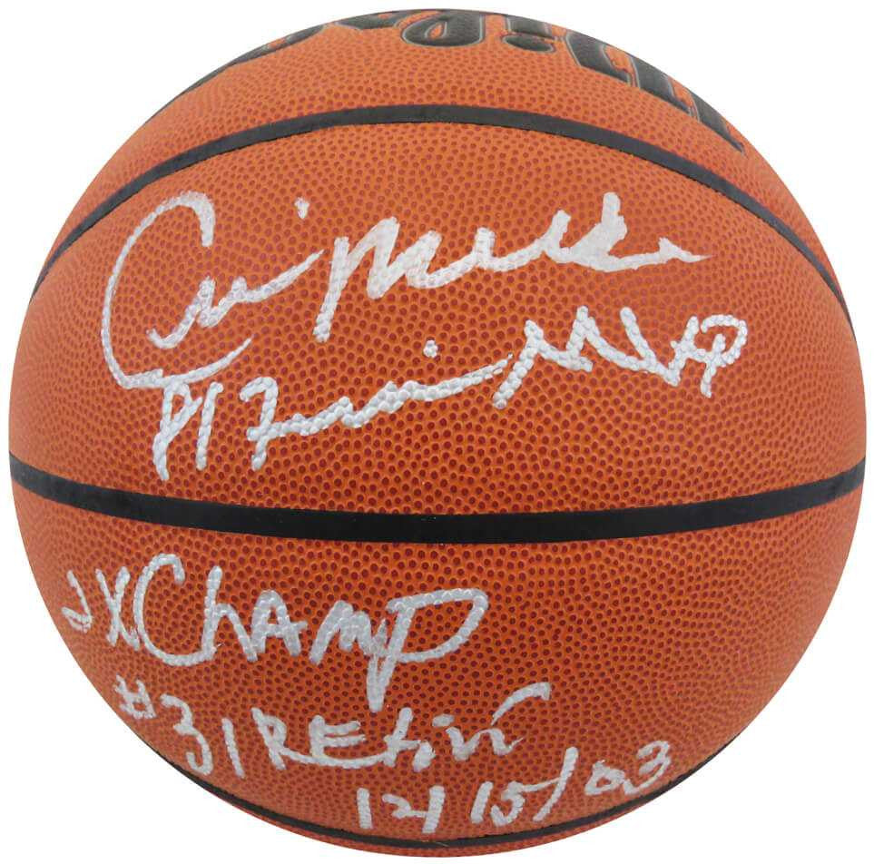 Cedric Maxwell Signed Wilson Indoor/Outdoor NBA Basketball w/81 Finals MVP, 2x NBA Champs, #31 Retired 12/15/03 - Schwartz Authentic