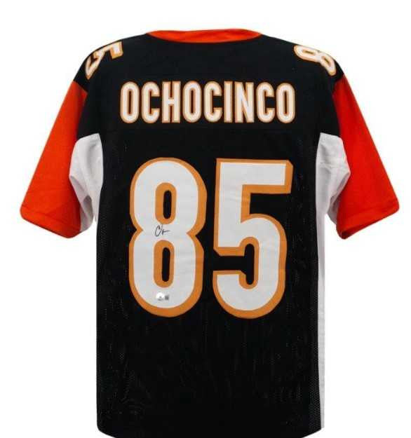 Chad Johnson "Ochocinco" Autographed Bengals Black Jersey – BAS COA