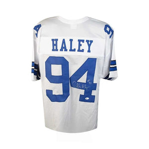 Dallas Cowboys Charles Haley Autographed Custom White Football Jersey - Beckett BAS Authenticated