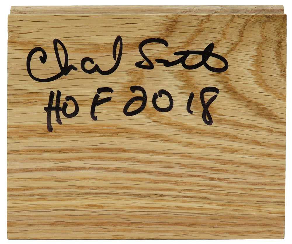 Charlie Scott Signed 5×6 Wood Floor Piece w/HOF 2018 - Schwartz Authenticated