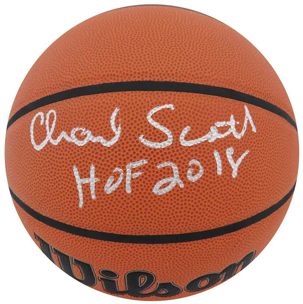 Charlie Scott Signed Wilson Indoor/Outdoor NBA Basketball w/HOF 2018 - Schwartz Authenticated