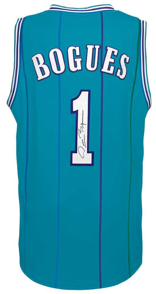 Charlotte Hornets Muggsy Bogues Signed Teal Throwback Jersey - Schwartz Authenticated