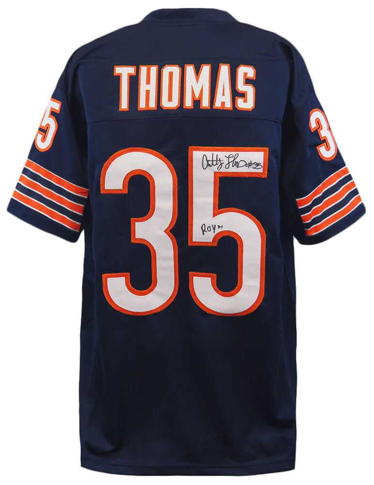 Chicago Bears Anthony Thomas Signed Navy Jersey w/ROY'01 - Schwartz Authenticated
