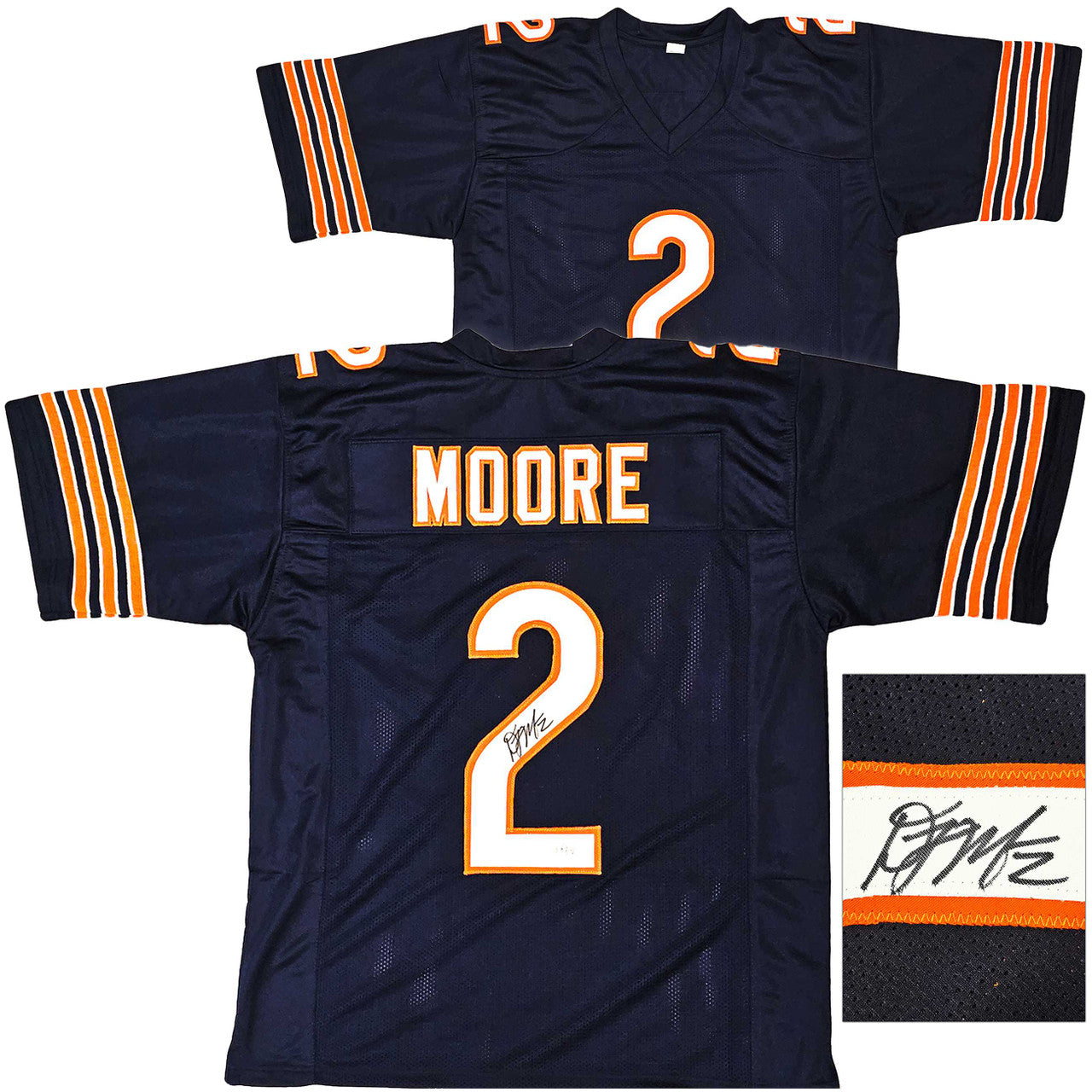 Chicago Bears DJ Moore Autographed Navy Blue Jersey Beckett BAS QR