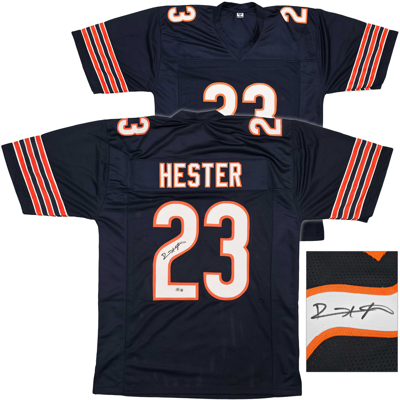 Devin Hester Autographed Chicago Bears Blue Custom Football Jersey – Beckett BAS QR
