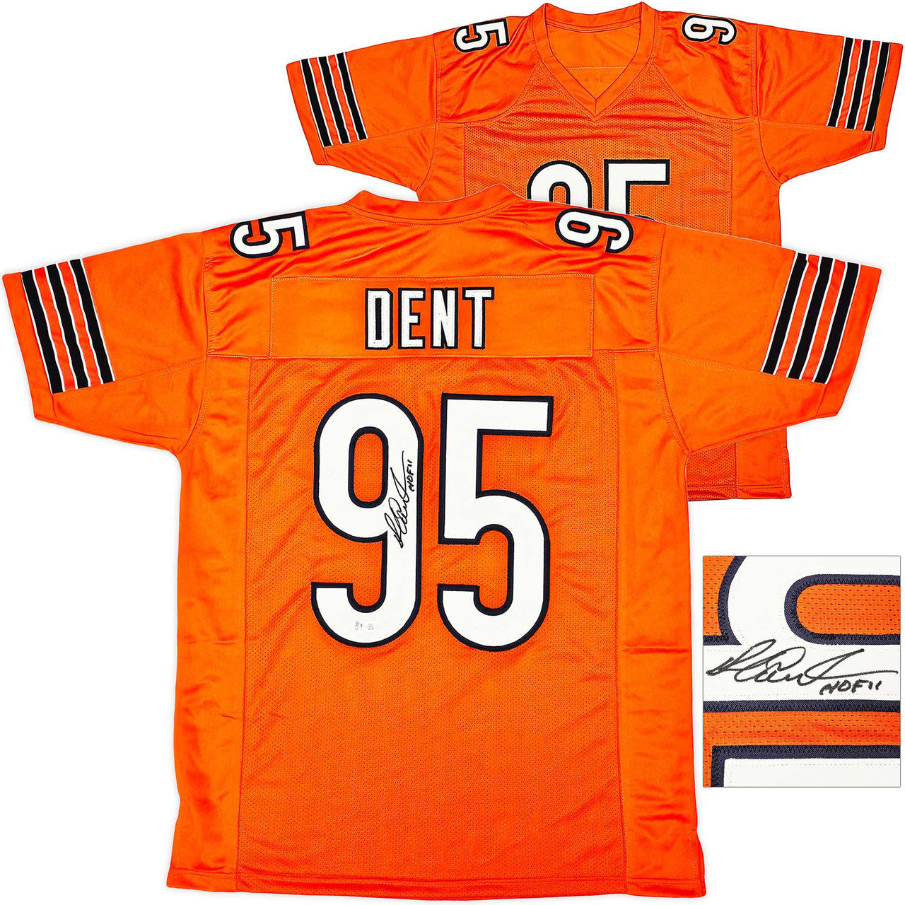 Richard Dent Autographed Chicago Bears Orange Custom Jersey “HOF 11” – Beckett BAS Witness