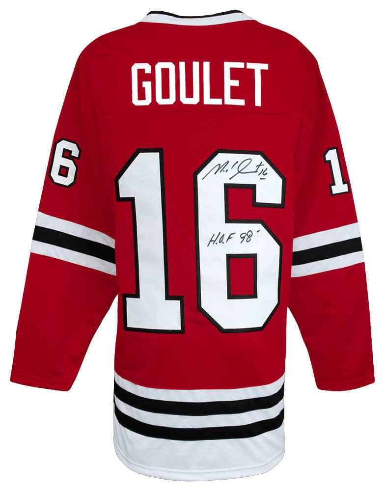 Michel Goulet Signed Chicago Blackhawks Jersey  Schwartz Sports Memorabilia