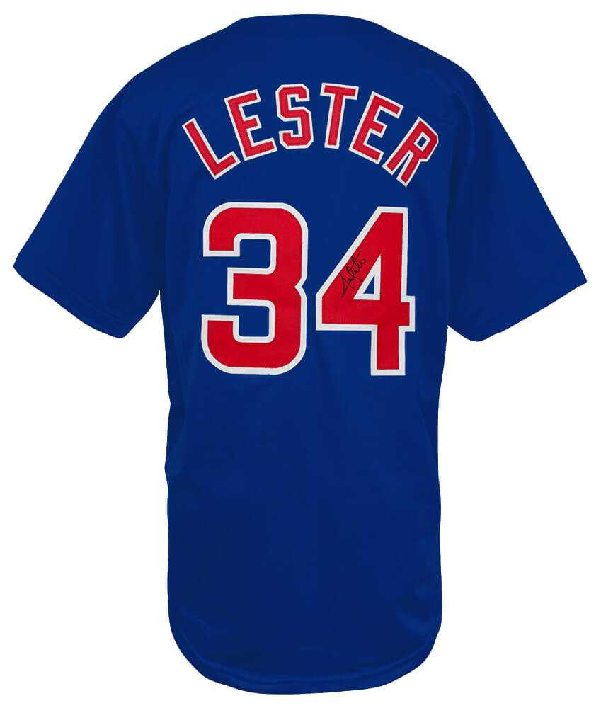 Chicago Cubs Jon Lester Signed Blue Jersey