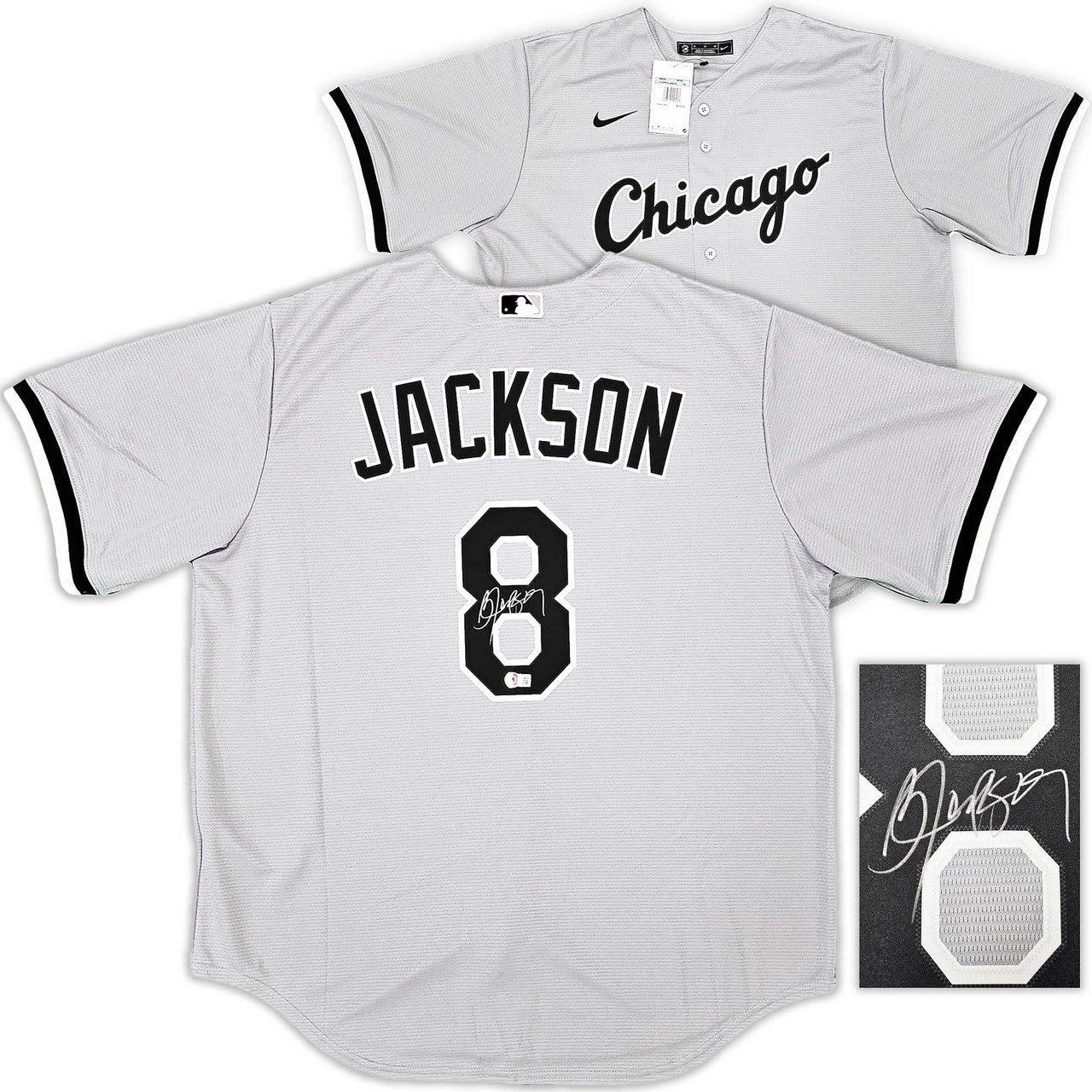 Bo Jackson Signed White Sox Gray Nike Jersey (XL) – Beckett BAS COA