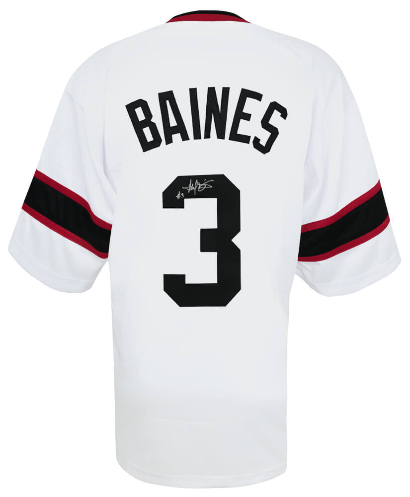 Chicago White Sox Harold Baines Signed White Throwback Jersey - Schwartz Authenticated
