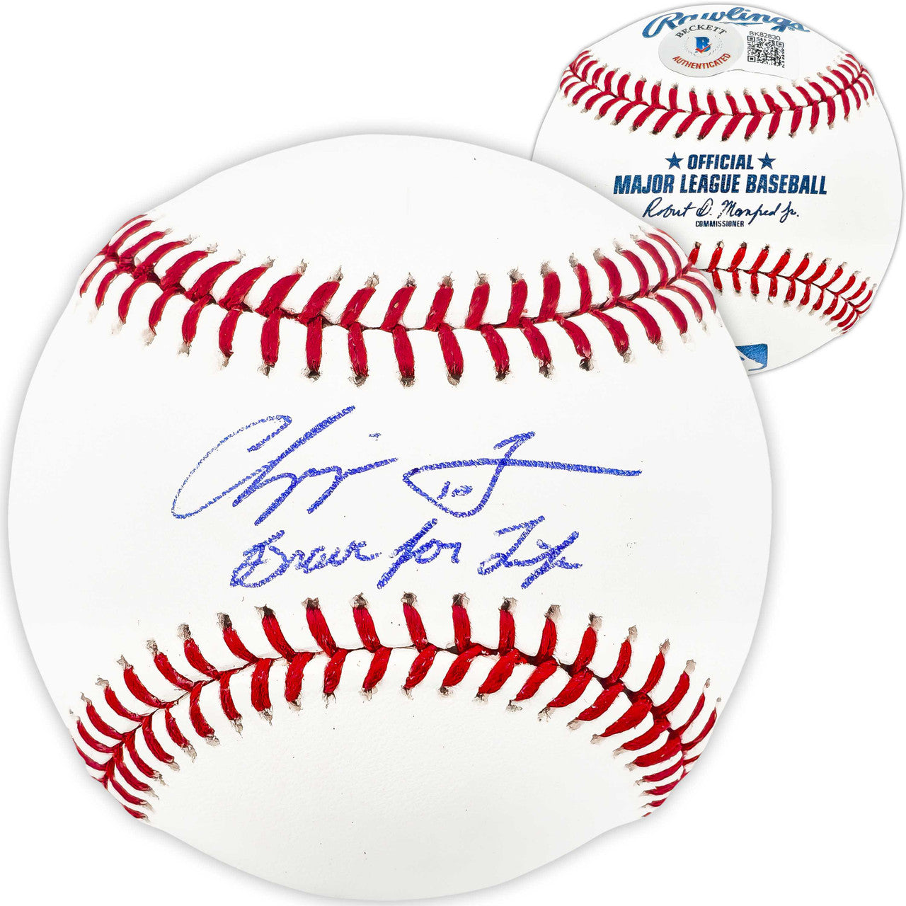Chipper Jones Autographed Official MLB Baseball Atlanta Braves "Braves For Life" Beckett BAS QR