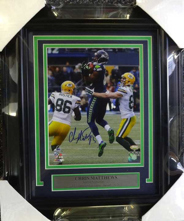 Chris Matthews Autographed Framed 8x10 Photo Seattle Seahawks The Recovery