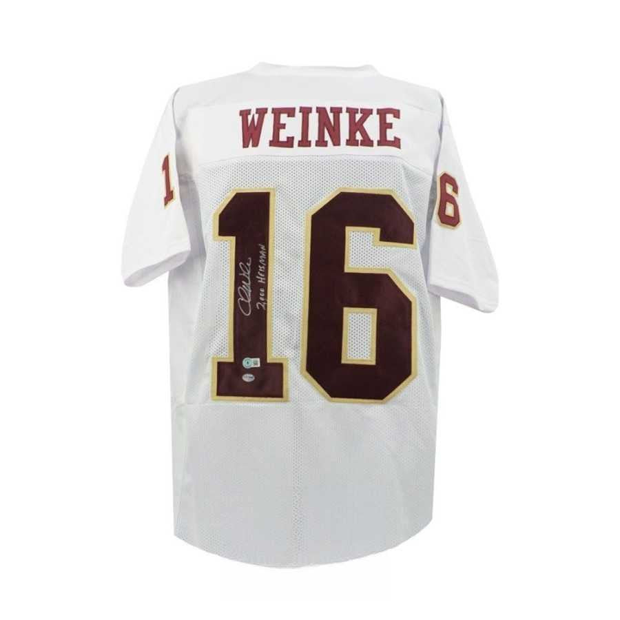 Florida State Seminoles Chris Weinke Autographed White Jersey “2000 Heisman” – Beckett BAS Certified
