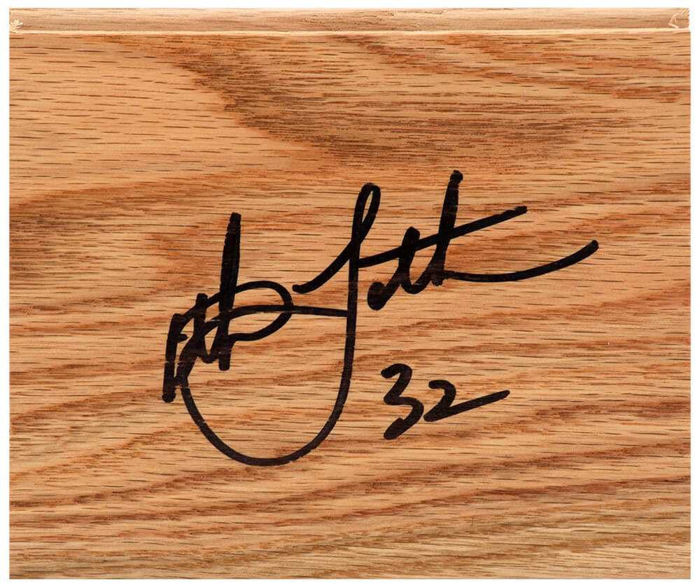 Christian Laettner Signed 5x6 Floor Piece - Schwartz Authenticated