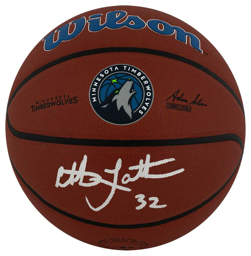 Christian Laettner Signed Minnesota Timberwolves Logo Wilson Alliance NBA Basketball - Schwartz Authenticated