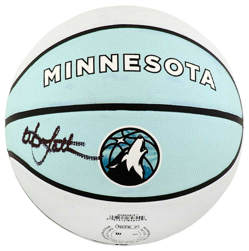 Christian Laettner Signed Wilson Minnesota Timberwolves The City NBA Logo Basketball