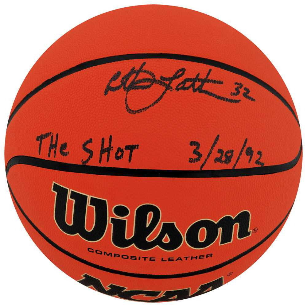 Christian Laettner Signed Wilson NCAA Legends Full Size Basketball w/The Shot 3-28-92 - Schwartz Authenticated