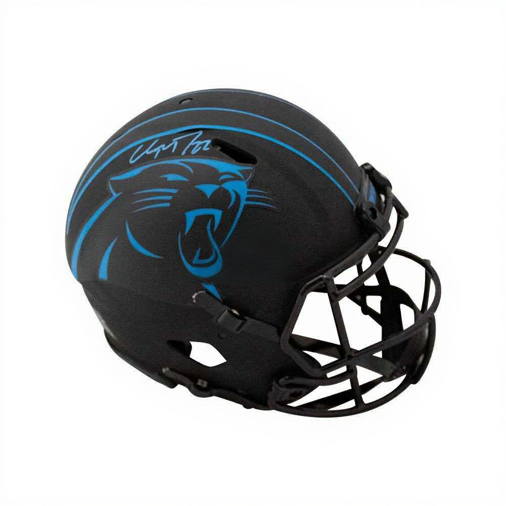 Christian McCaffrey Autographed Panthers Eclipse Authentic Full-Size Football Helmet - BAS COA