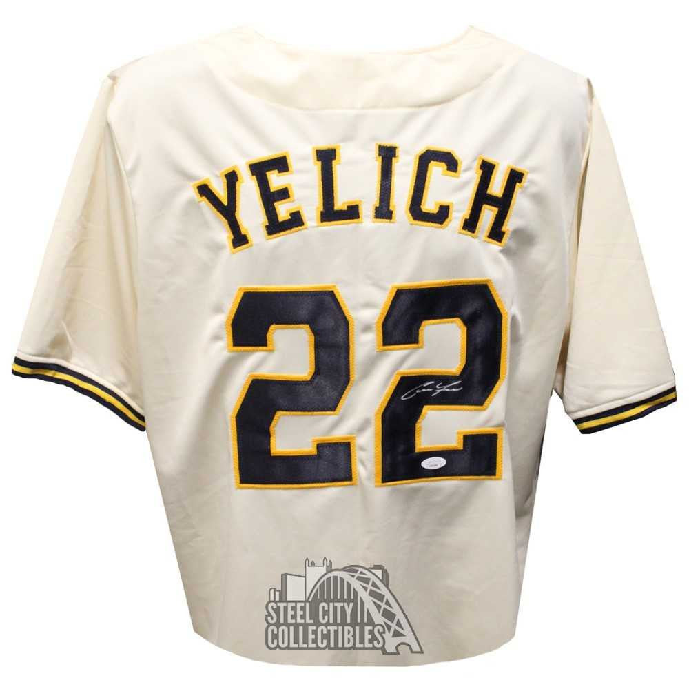 Christian Yelich Autographed Milwaukee Custom Yellow Baseball Jersey - JSA COA