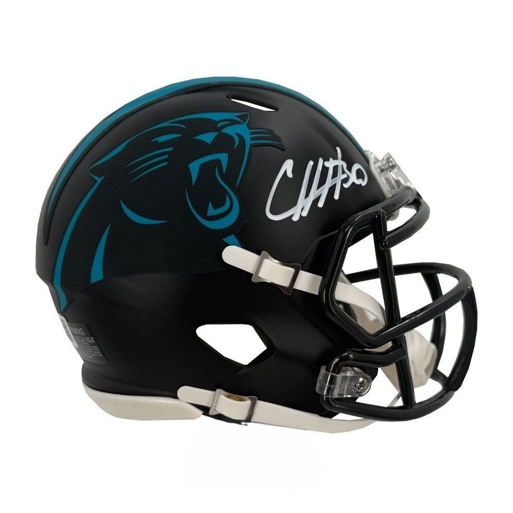 Chuba Hubbard Autographed Carolina Panthers ALT Mini Football Helmet BAS Authenticated