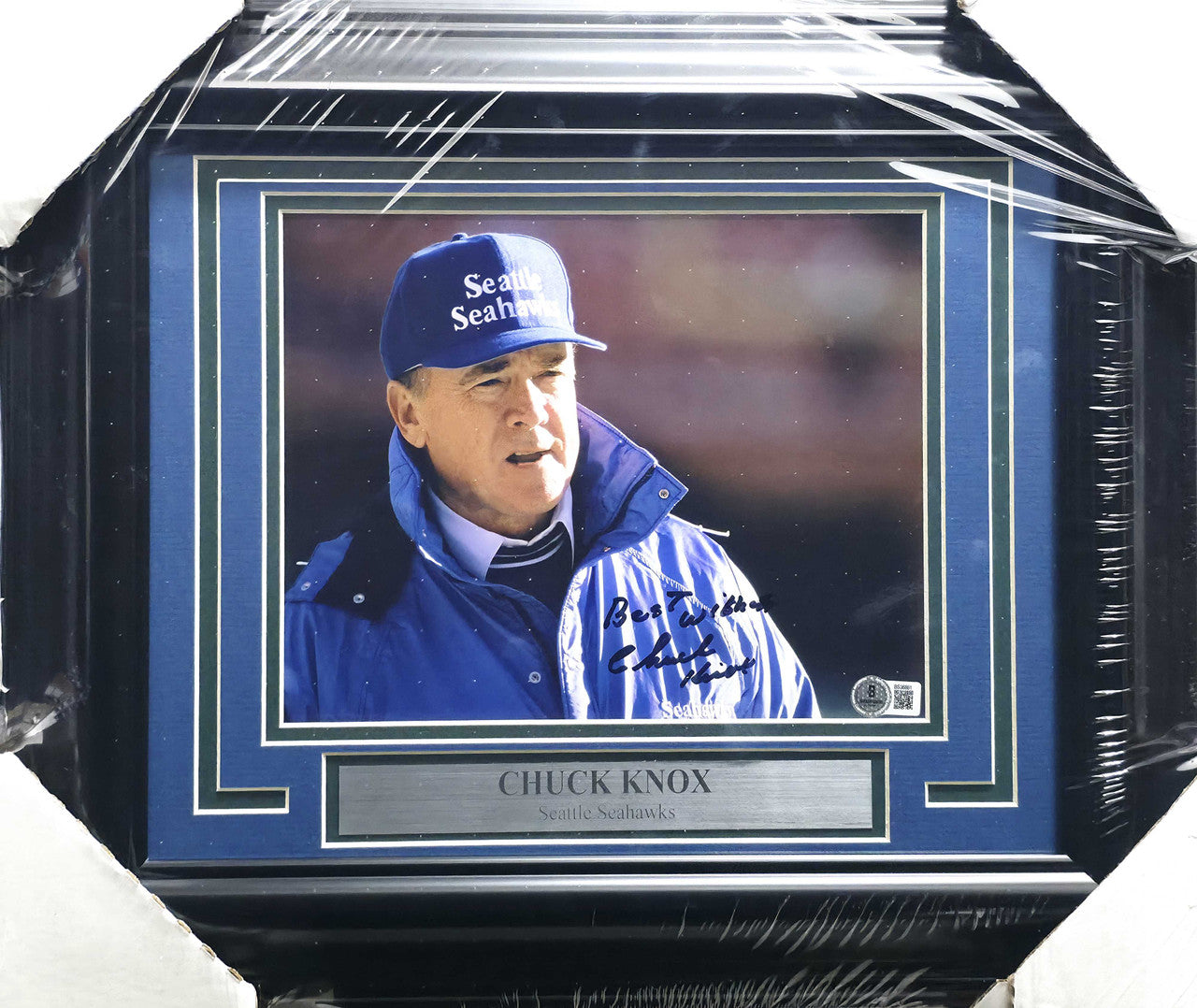 Chuck Knox Autographed Framed 8x10 Photo Seattle Seahawks Beckett BAS QR #BS36861
