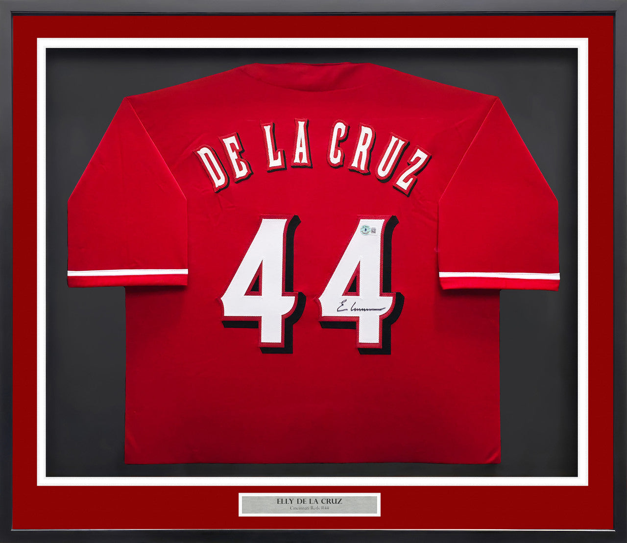 Elly De La Cruz Framed Signed Reds Jersey – BAS QR