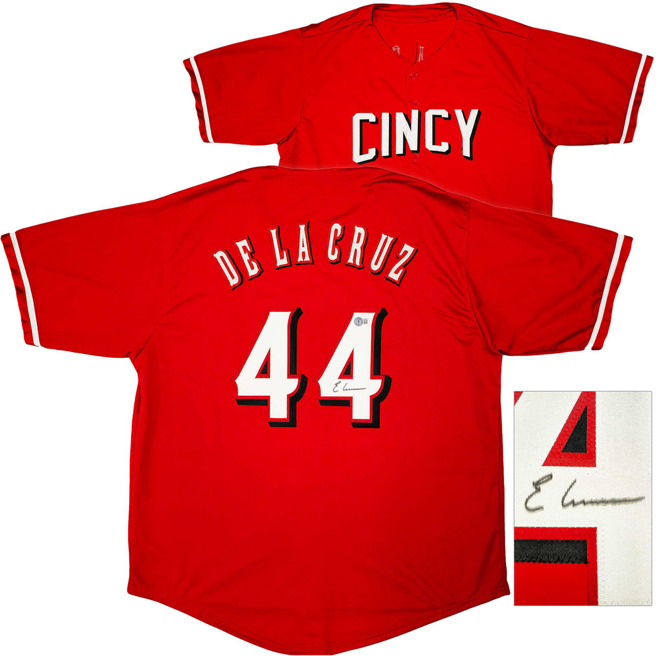 Elly De La Cruz Signed Red Jersey – BAS QR