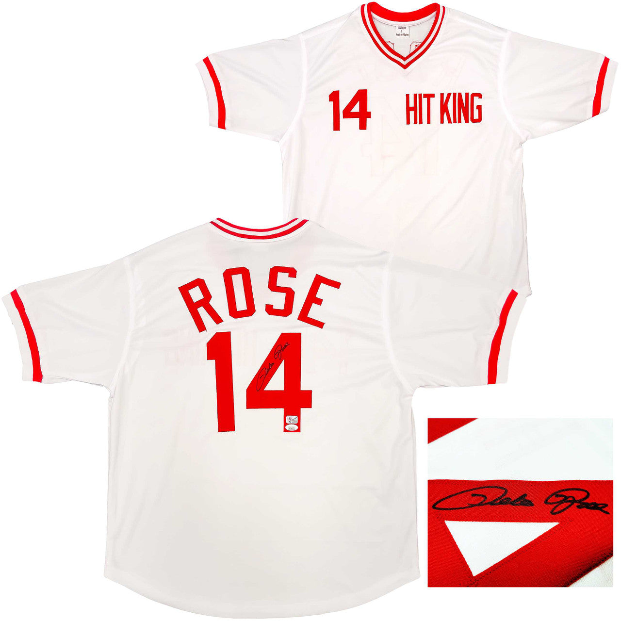 Cincinnati Reds Pete Rose Autographed White Baseball Jersey – JSA