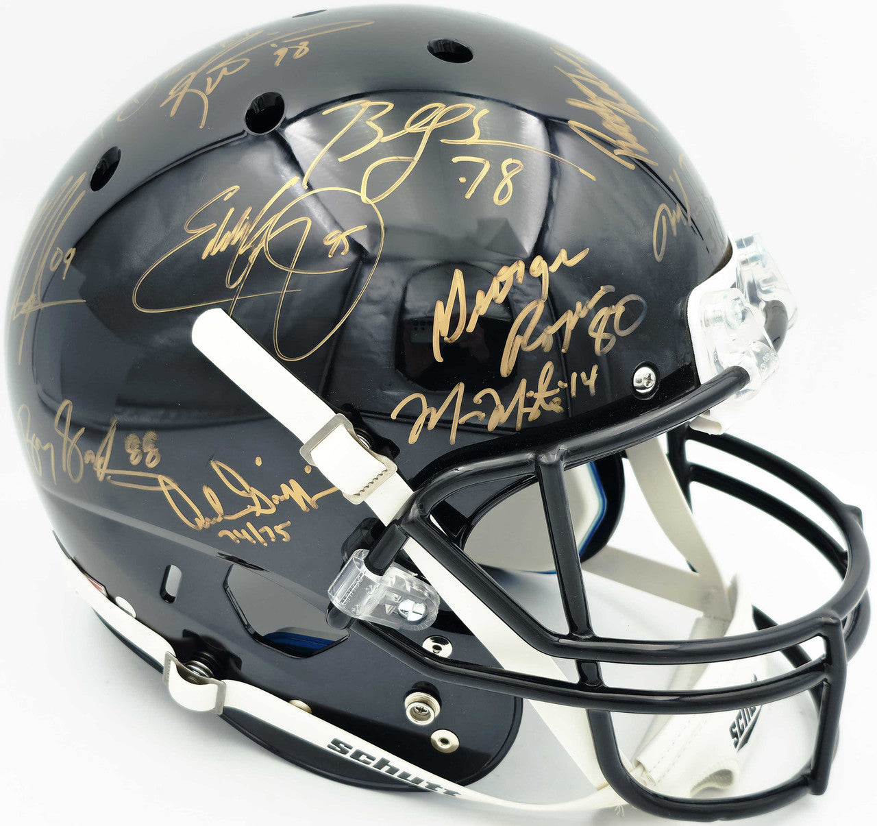 College Football’s Best Heisman Winners Autographed Black Full Size Schutt Replica Helmet – 23 Signatures – Steiner Authentic (#SS149840)