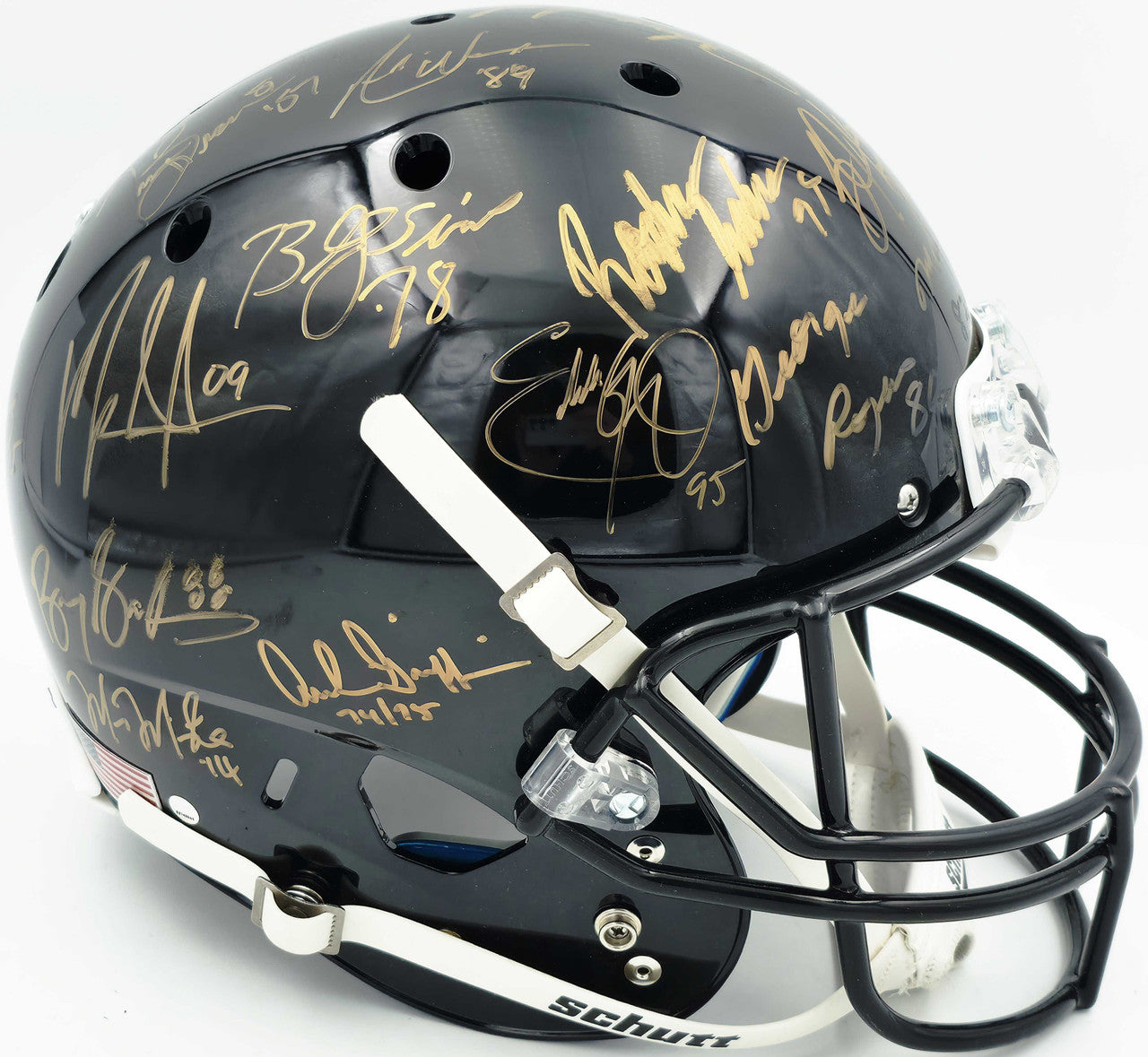 College Football’s Best Heisman Winners Autographed Black Full Size Schutt Replica Helmet – 23 Signatures – Steiner Authentic