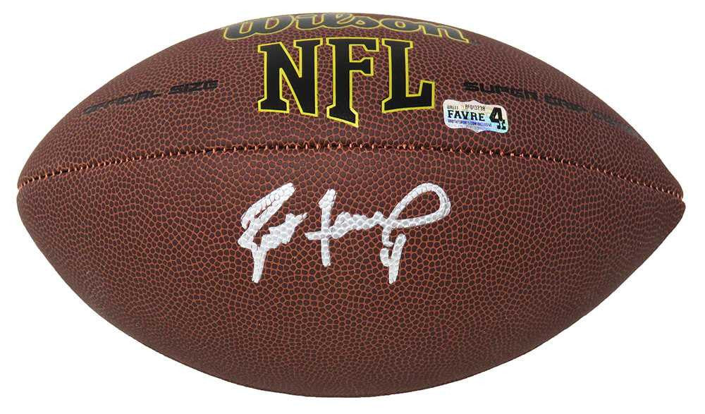 Brett Favre Signed Wilson Super Grip Full Size NFL Football – Brett Favre Hologram