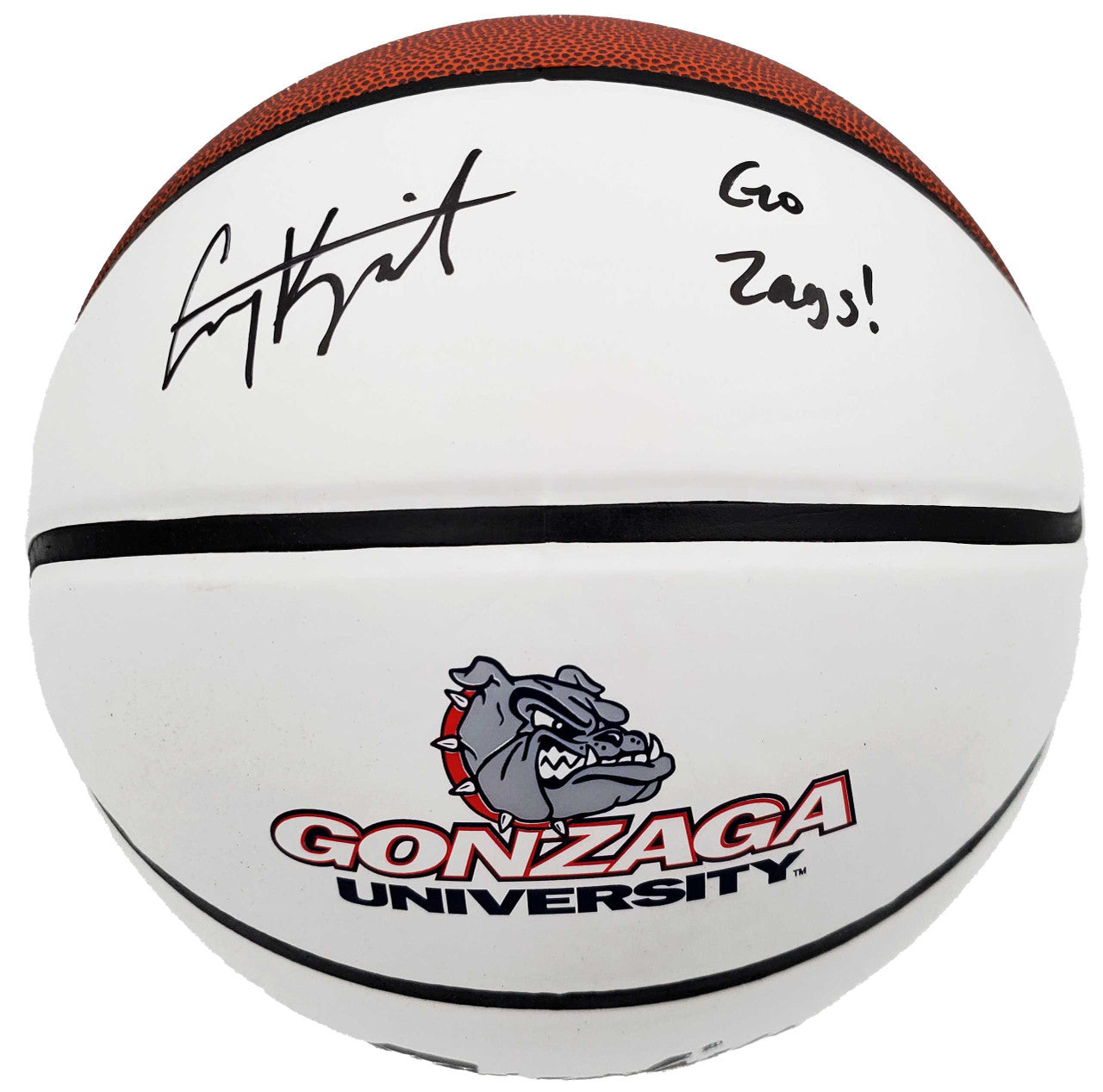 Corey Kispert Autographed Gonzaga Bulldogs White Logo Basketball "Go Zags!" MCS Holo Stock #194802