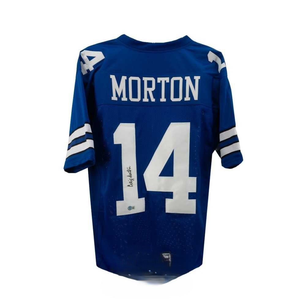 Dallas Cowboys Craig Morton Autographed Custom Blue Football Jersey - Beckett BAS COA