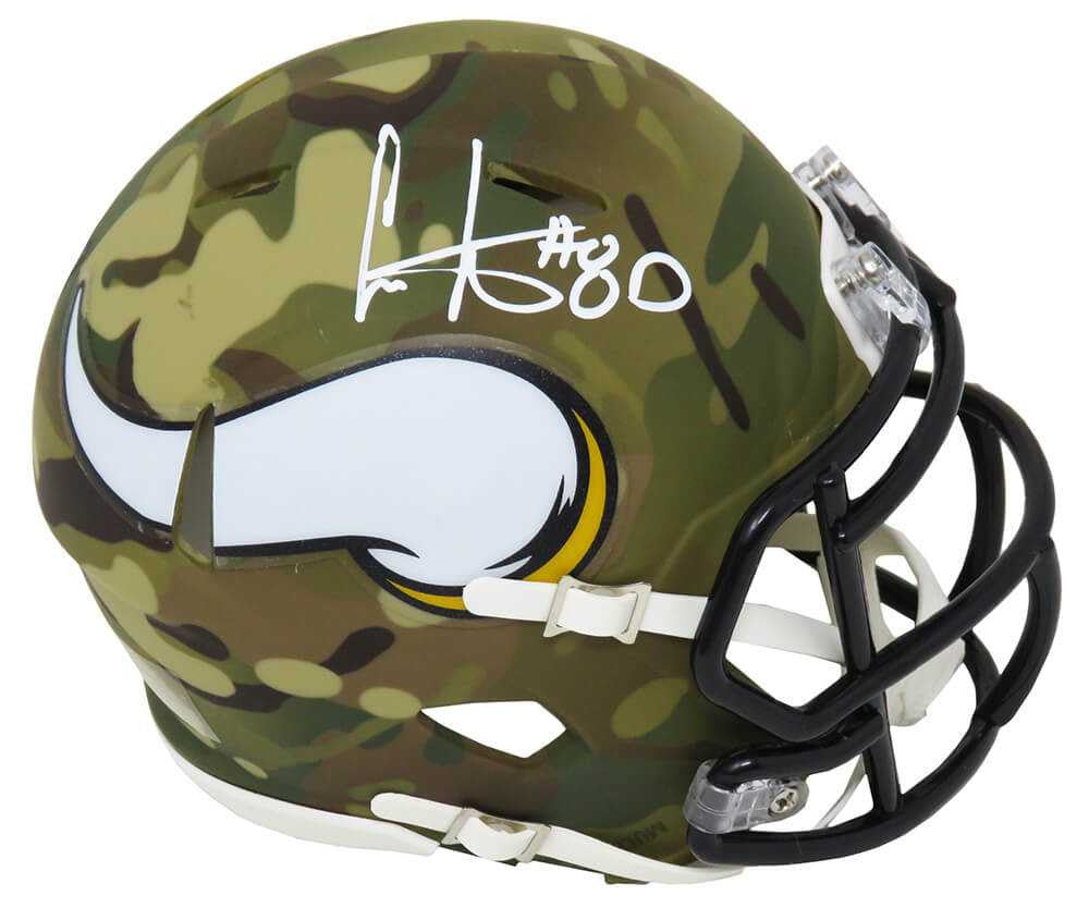Cris Carter Signed Minnesota Vikings CAMO Riddell Speed Mini Helmet - Schwartz Authentic