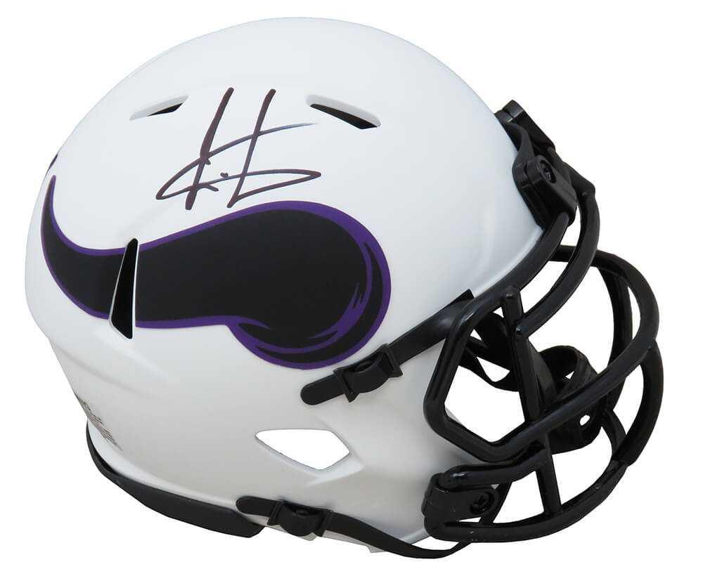Cris Carter Signed Minnesota Vikings Lunar Eclipse White Matte Riddell Speed Mini Helmet - Schwartz Authentic