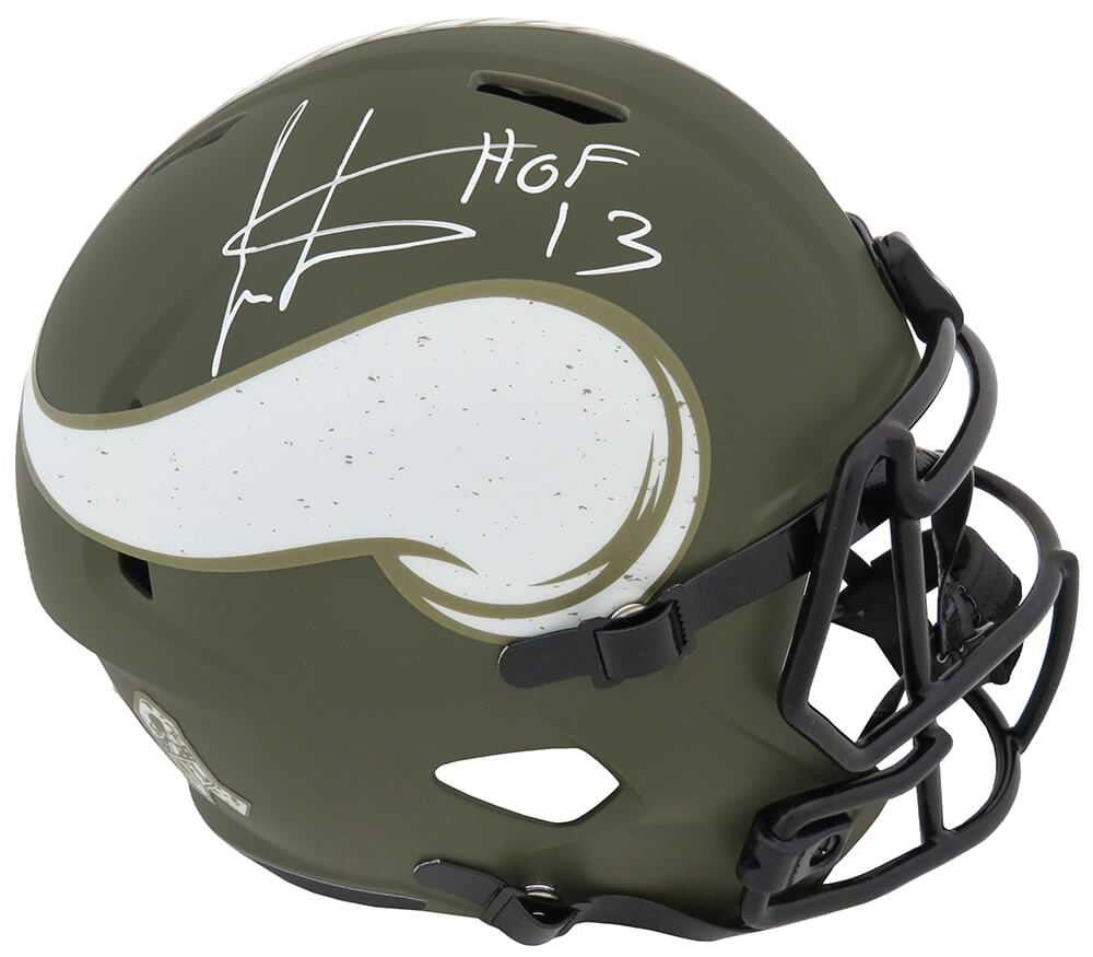 Cris Carter Signed Minnesota Vikings Salute to Service Riddell Full Size Speed Helmet w/HOF'13 - Schwartz Authenticated