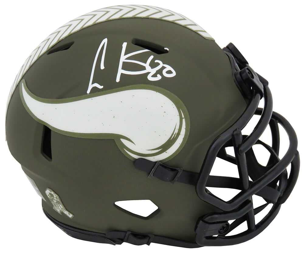 Cris Carter Signed Minnesota Vikings Salute to Service Riddell Speed Mini Helmet - Schwartz Authenticated