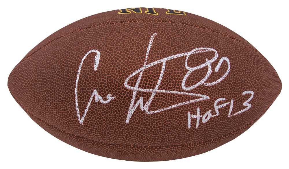 Cris Carter Signed Wilson Super Grip Full Size NFL Football w/HOF'13 - Schwartz Authenticated